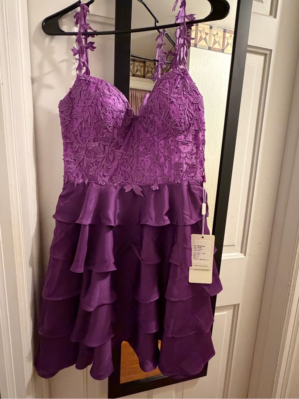 Purple Tiered Ruffled Party Dress